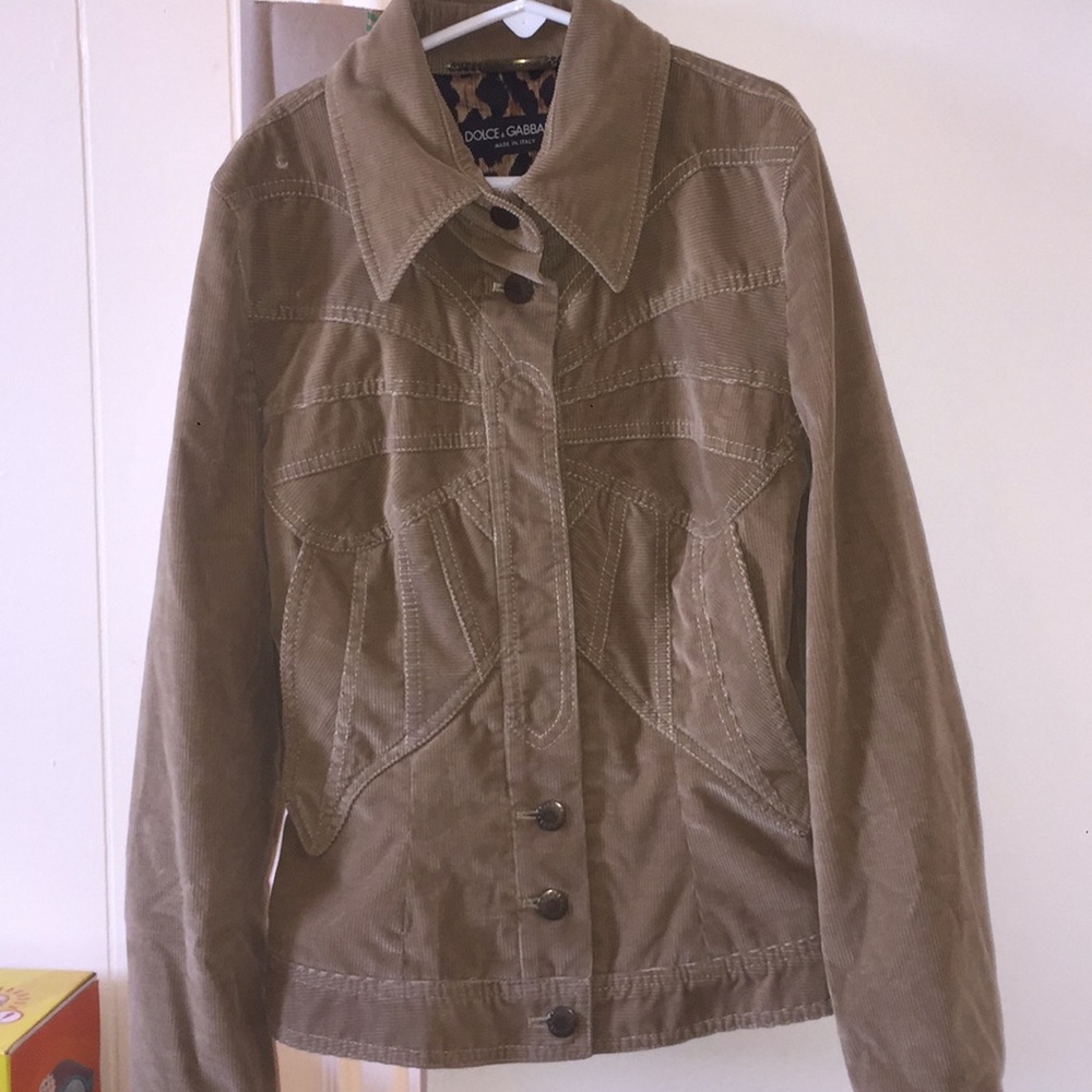 DOLCE AND GABBANA Tan Jean butterfly jacket